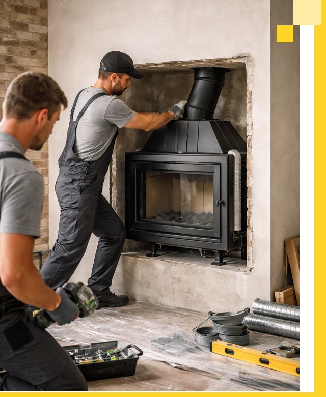 Установка каминных топок в Щекине: монтаж, подключение