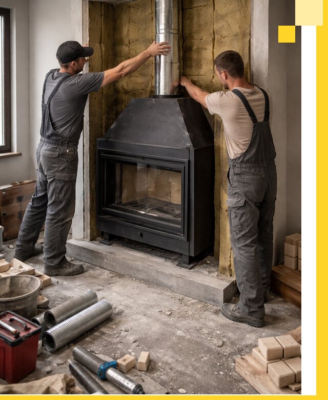 Изготовление и монтаж закрытых каминов в Щекине под ключ