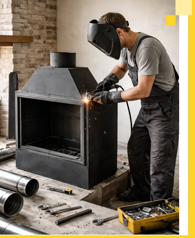 Продажа и установка металлических каминов в Щекине под ключ