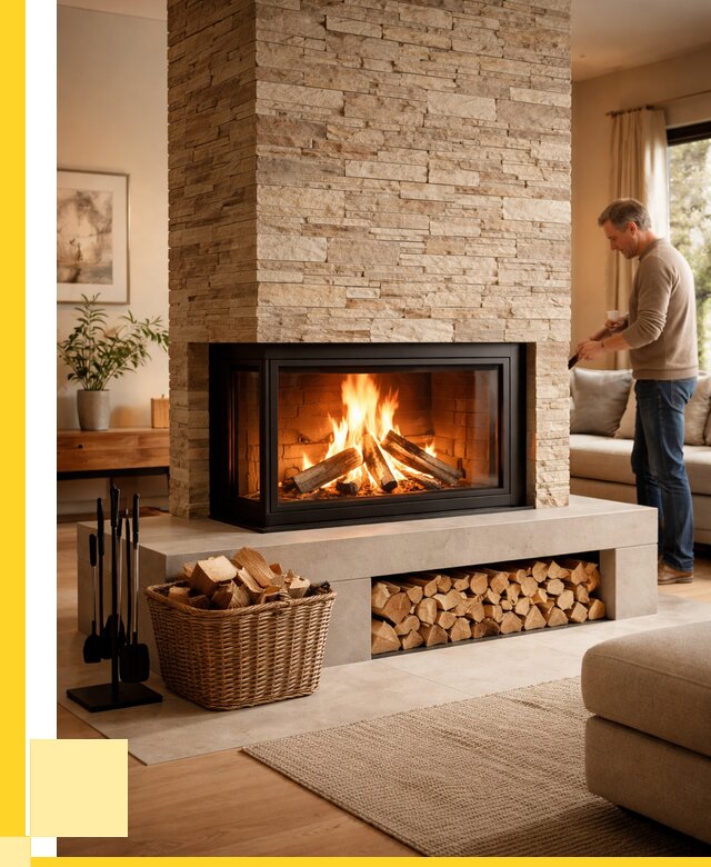 Дровяной камин под ключ в Щекине от 205840 р. | ЭриданЕкн