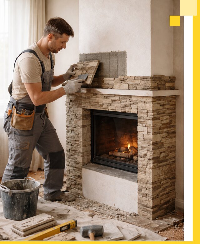 Изготовление и монтаж каминов для дома под ключ в Щекине