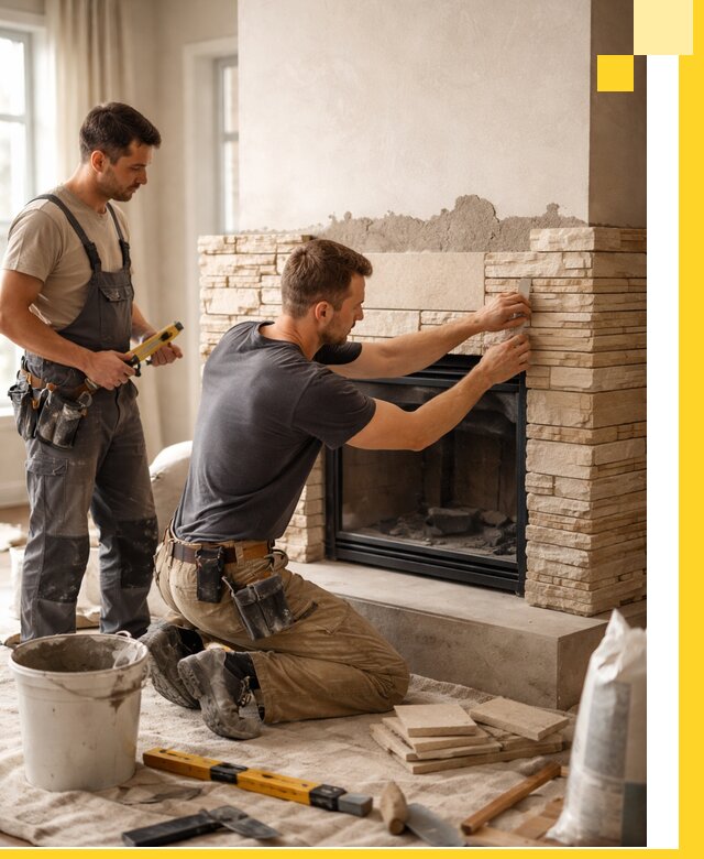 Установка и монтаж каминов для загородного дома в Щекине