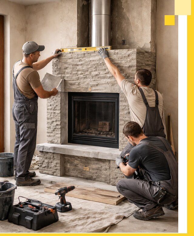 Профессиональный монтаж каминов под ключ в Щекине для дома