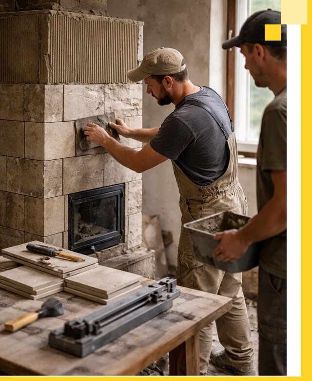 Профессиональная облицовка печей в Щекине: керамика и камень