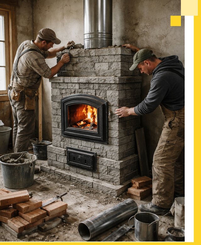 Производство, поставка и монтаж дровяных печей в Щекине