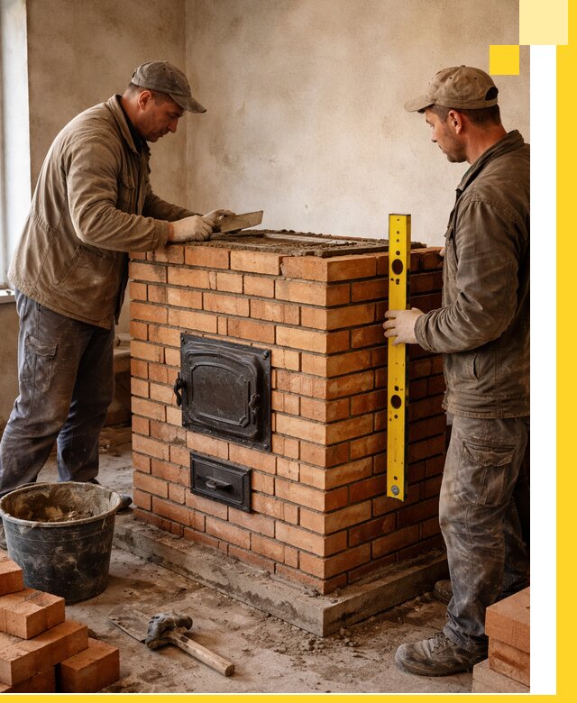 Отопительные печи под ключ в Щекине, установка и сборка