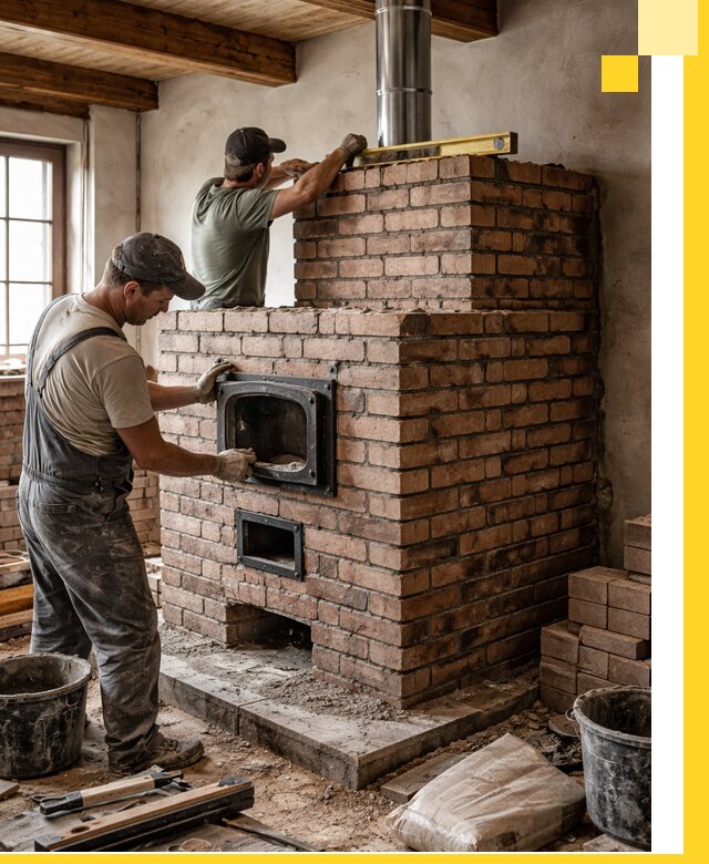 Печи для загородного дома под ключ в Щекине — монтаж и сервис