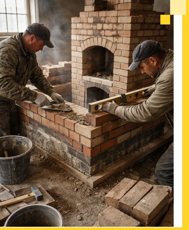 Изготовление и монтаж печей и каминов из кирпича в Щекине