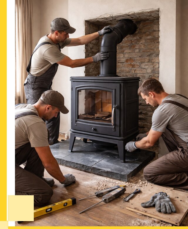 Монтаж печи камина в частном доме в Щекине от 25730 р. | ЭриданЕкн