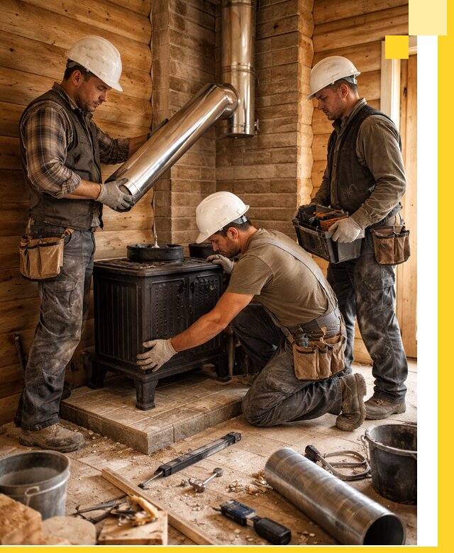 Профессиональный монтаж банных печей и дымоходов в Щекине