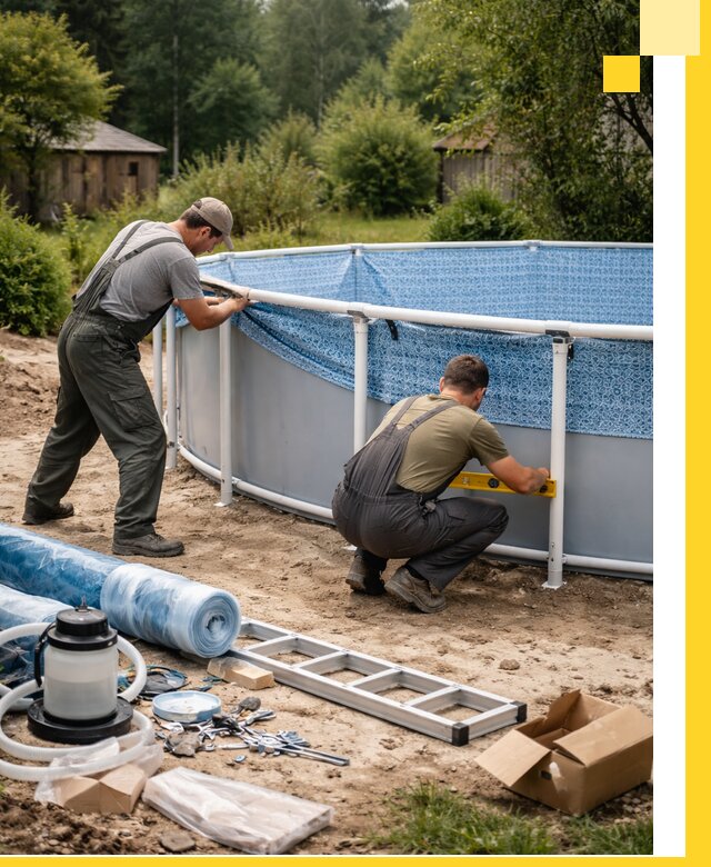 Установка и монтаж каркасных бассейнов в Щекине под ключ