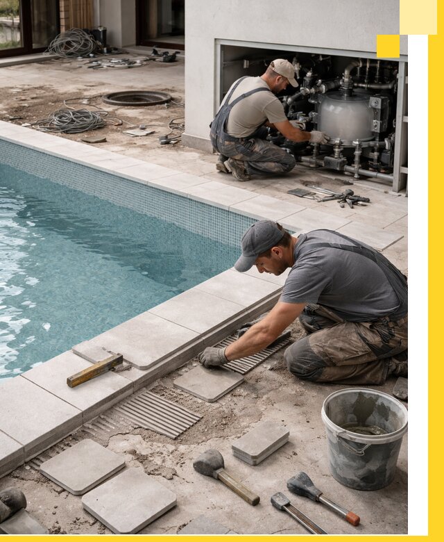 Строительство и монтаж бассейнов в коттедже в Щекине