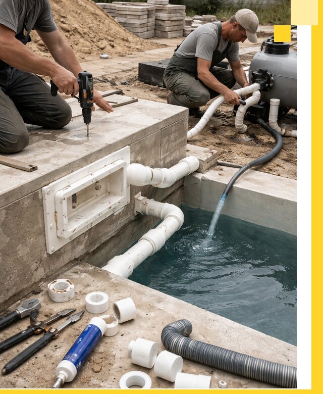 Строительство скиммерных бассейнов под ключ в Щекине