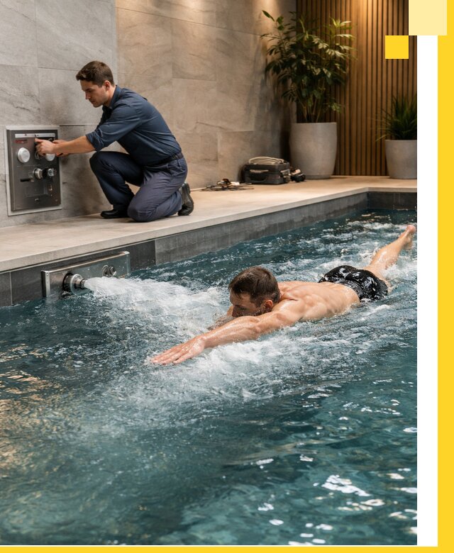 Проектирование и монтаж бассейнов с противотоком в Щекине