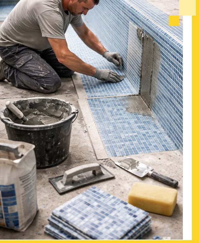 Укладка и ремонт мозаики для бассейнов под ключ в Щекине