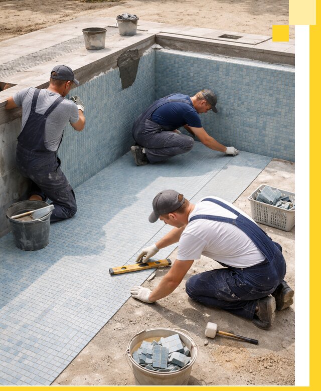 Укладка и установка плитки для бассейнов под ключ в Щекине