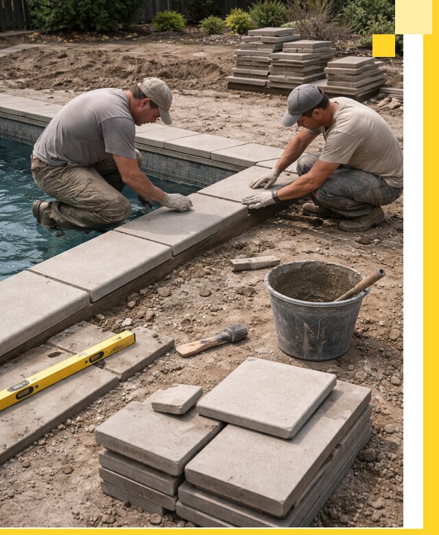 Установка и изготовление копингового камня для бассейнов в Щекине