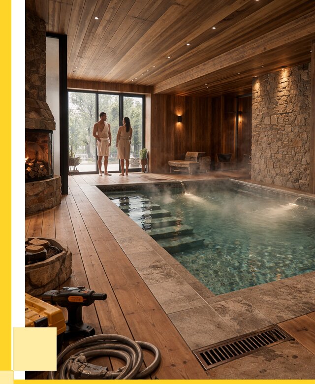 Проекты бань с бассейном под ключ в Щекине от 77190 р., ЭриданЕкн