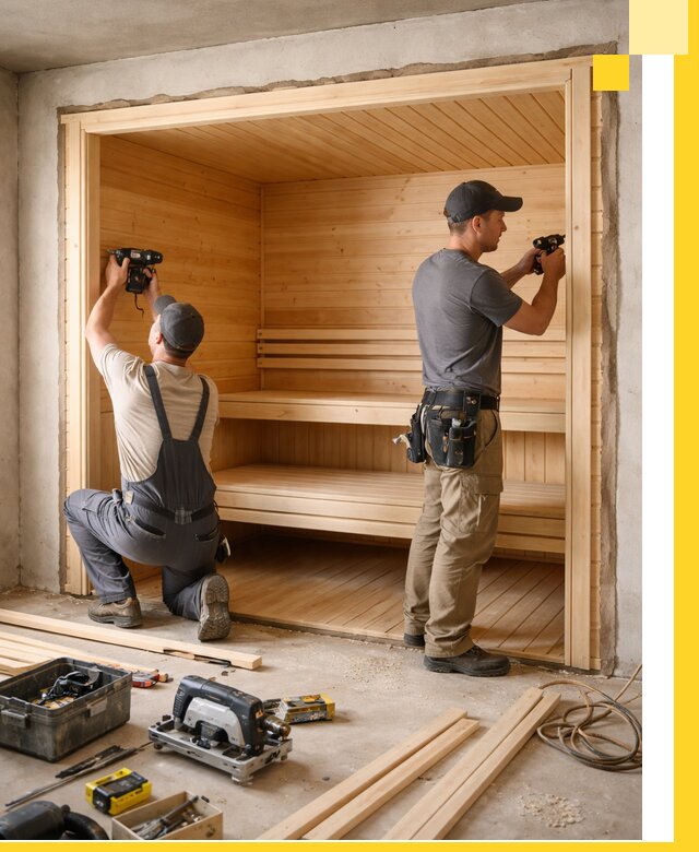 Монтаж саун под ключ в Щекине — проектирование и установка