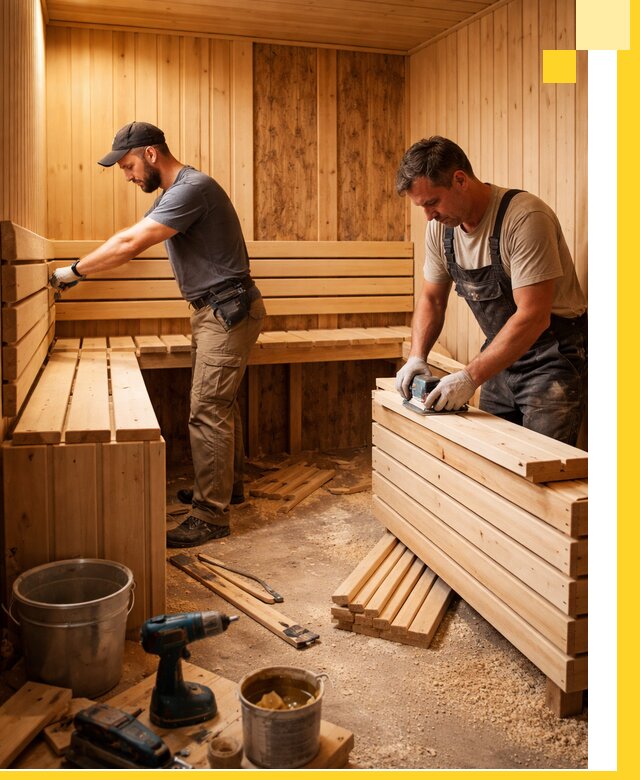 Профессиональный комплексный ремонт саун под ключ в Щекине