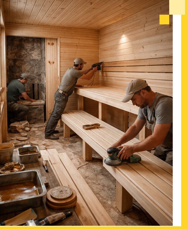 Профессиональная отделка бань в Щекине под ключ, с гарантией