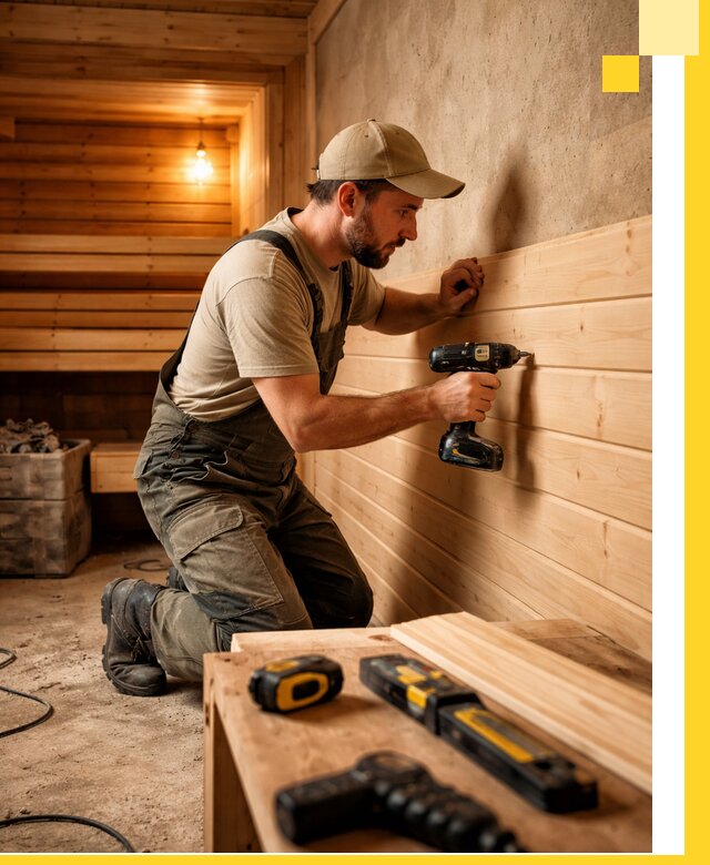 Профессиональная внутренняя отделка бани в Щекине под ключ