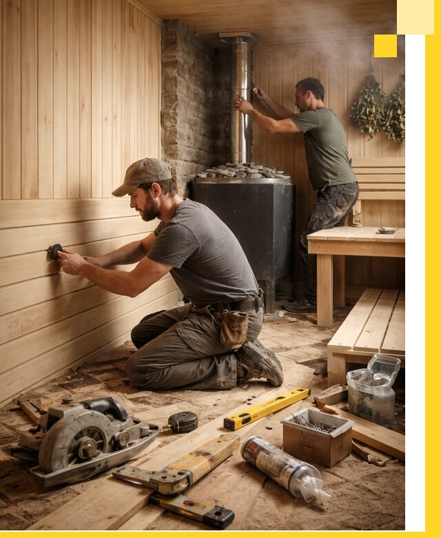 Полное строительство и оснащение парных под ключ в Щекине