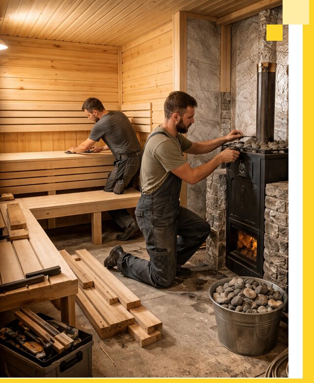 Дизайн и строительство интерьеров бань под ключ в Щекине