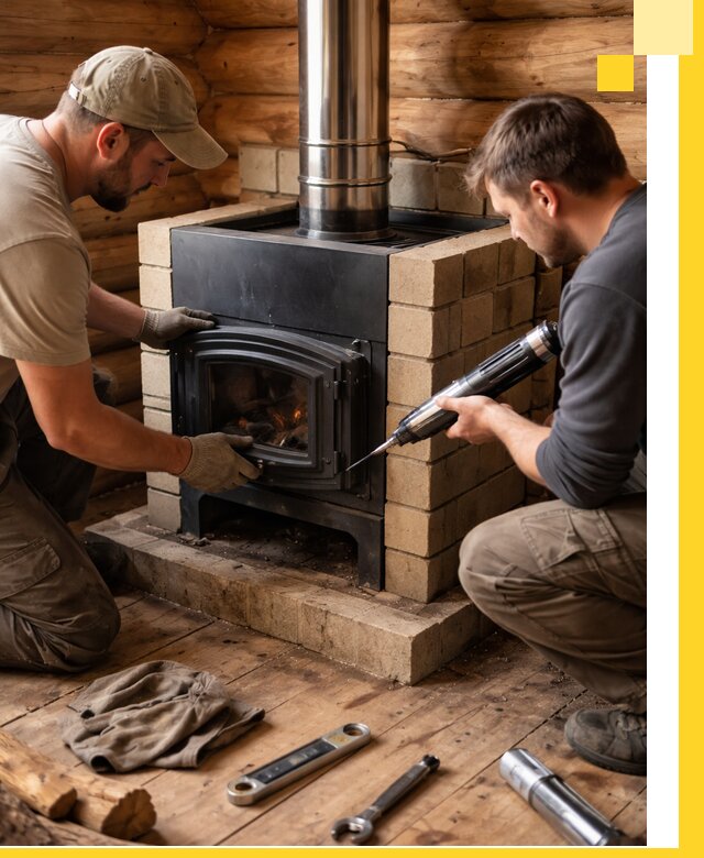 Монтаж и установка печи в бане под ключ с гарантией в Щекине