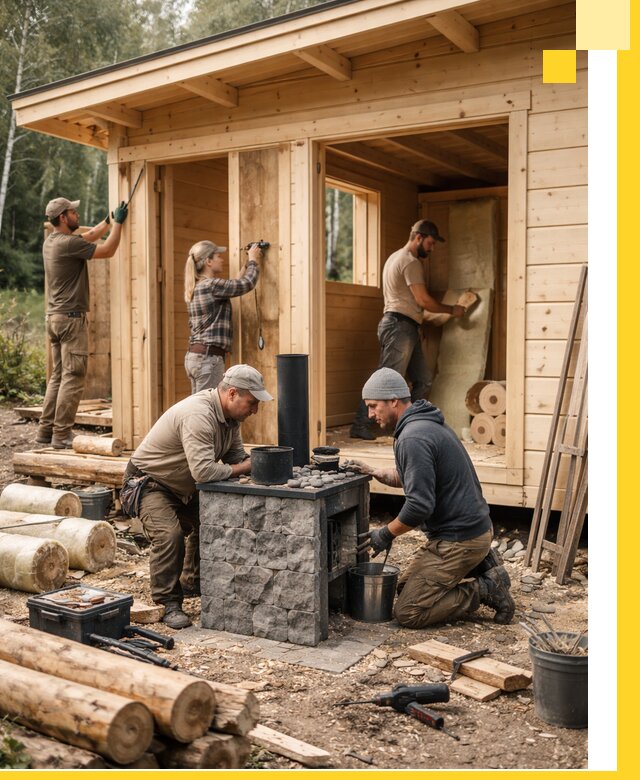 Купить баню под ключ в Щекине строительство монтаж отделка