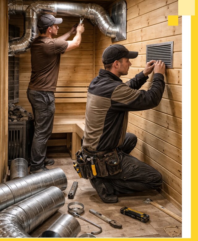 Проектирование и монтаж вентиляции бани в Щекине под ключ