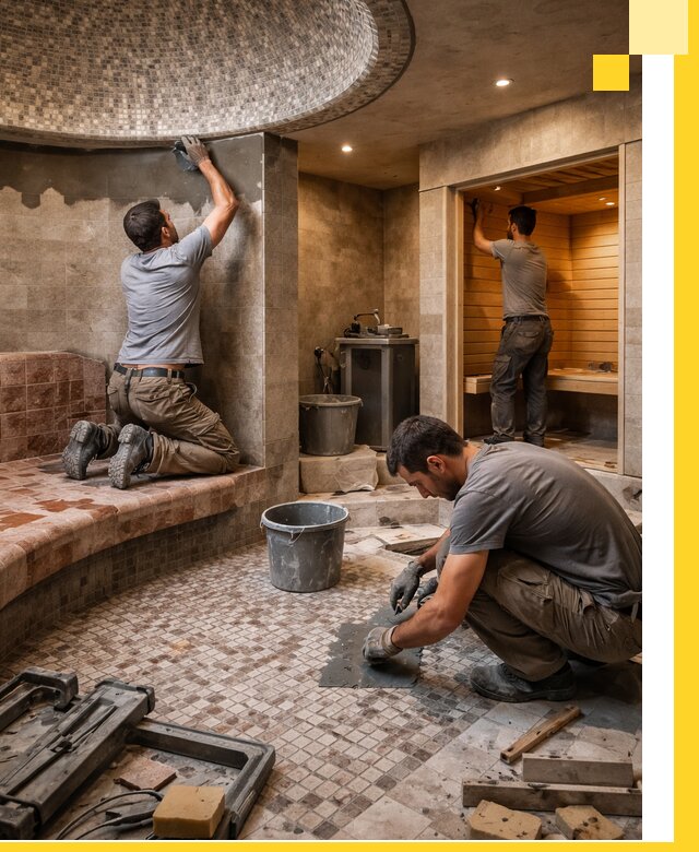 Проект и строительство хамама бани и сауны под ключ в Щекине