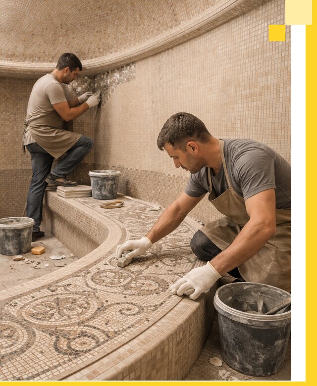 Плитка для хамама в Щекине, укладка, подбор и поставка