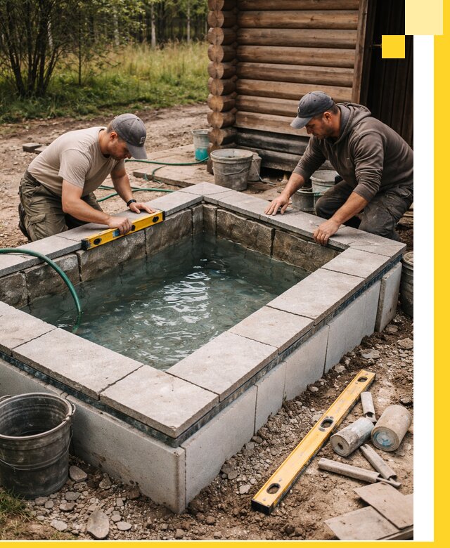 Изготовление и установка холодных купелей под ключ в Щекине